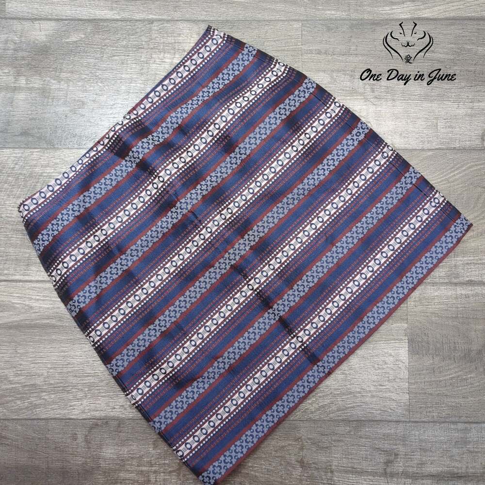 Loft Geometric Floral Stripe Mini Skirt Blue Burgundy Size 10